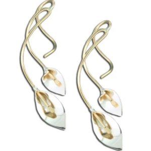 Gold Filled Double Take Lily Spiral Gold & Silver Earrings by Mark Steel